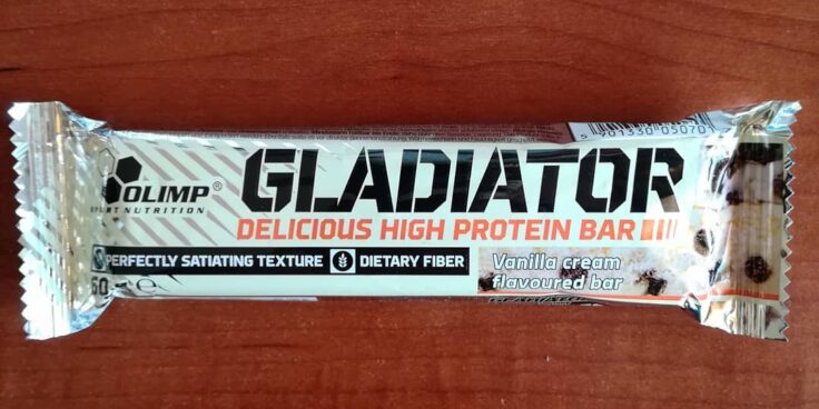 Olimp Gladiotor Bar Vanilla – biała czekolada i karmel!