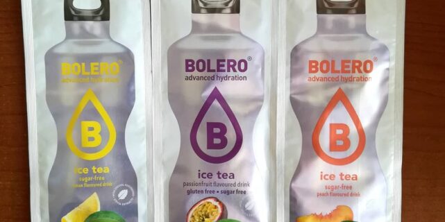 Bolero Instant Drink – ice tea lemon, passionfruit ice tea, ice tea peach