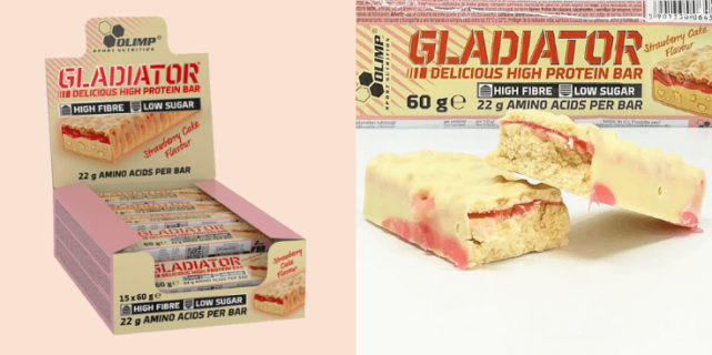Olimp Gladiator Strawberry Cake – test batona białkowego!