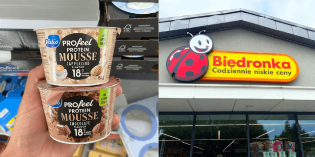 Musy proteinowe Valio w lodówkach Biedronki! Mają 18g białka w kubeczku.